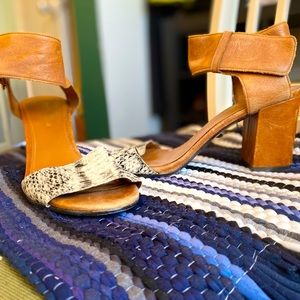 Italian snakeskin platform sandals